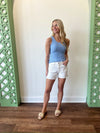 Callie Denim Shorts-White
