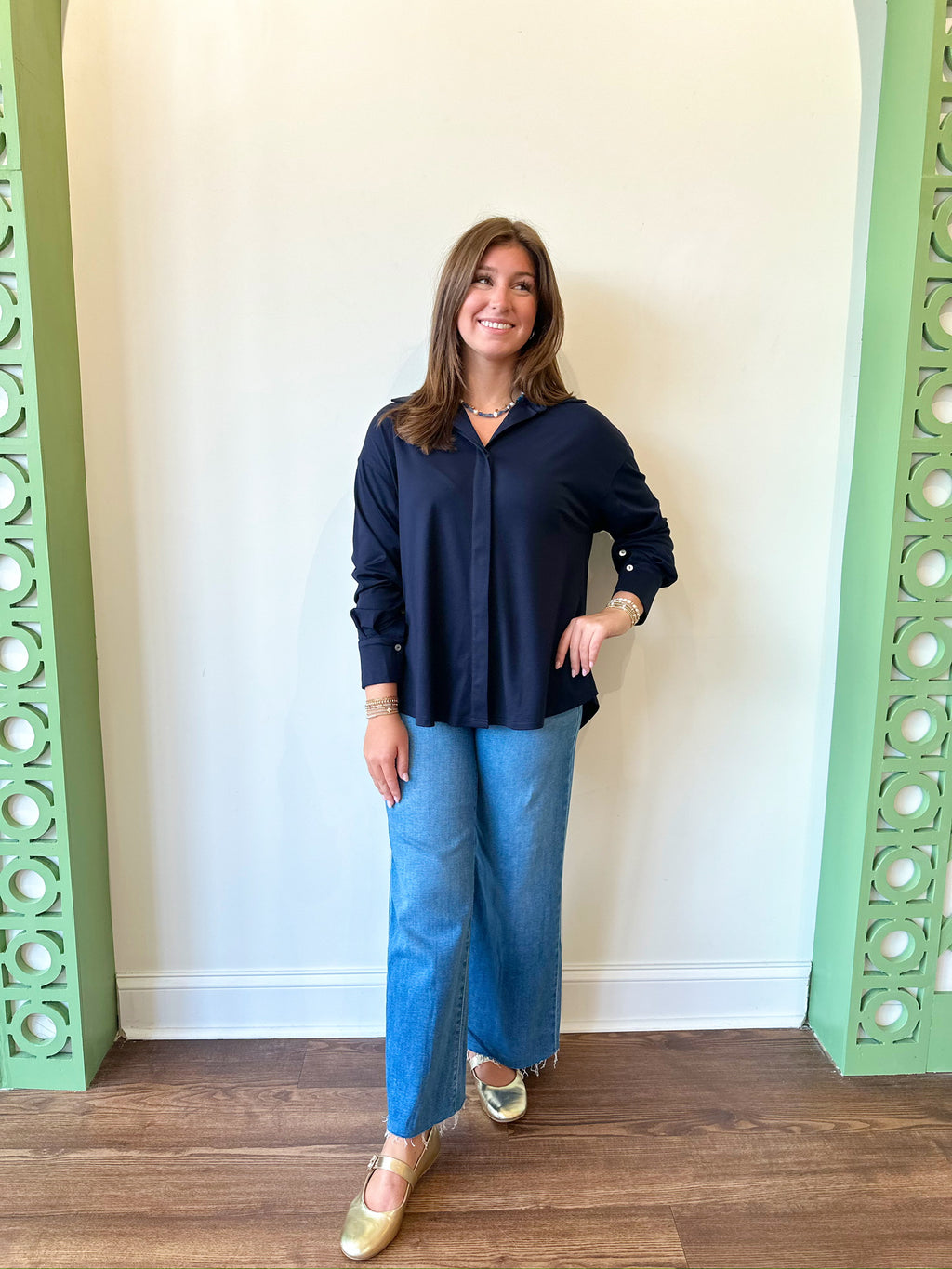 Sallie Navy Top