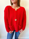 Sadie Knit Cardigan- Red