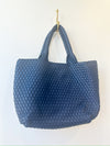 Gracie Woven Tote Bag- Navy