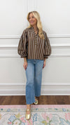 Tiffany Striped Top-Brown