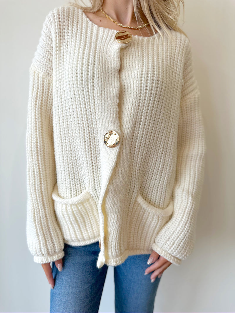 Sadie Knit Cardigan- Beige