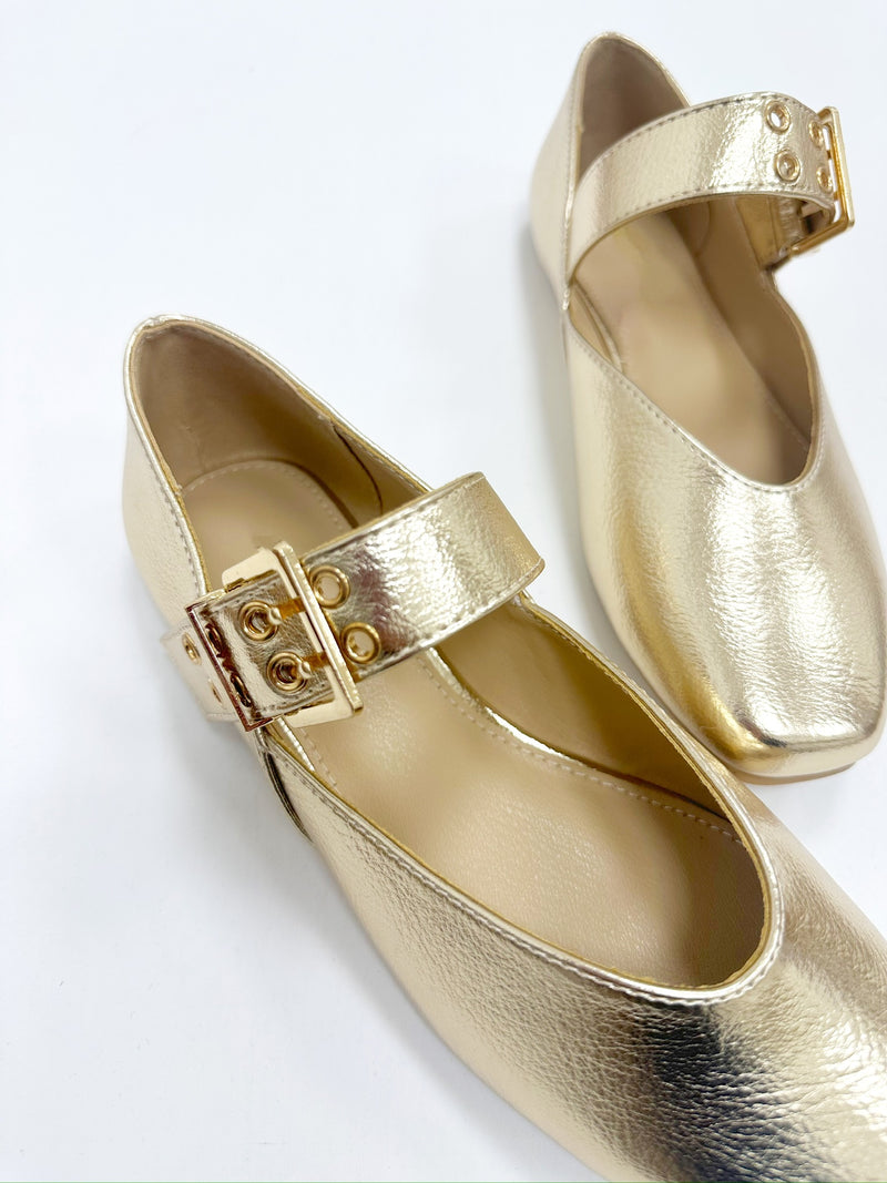 Ella Gold Flats