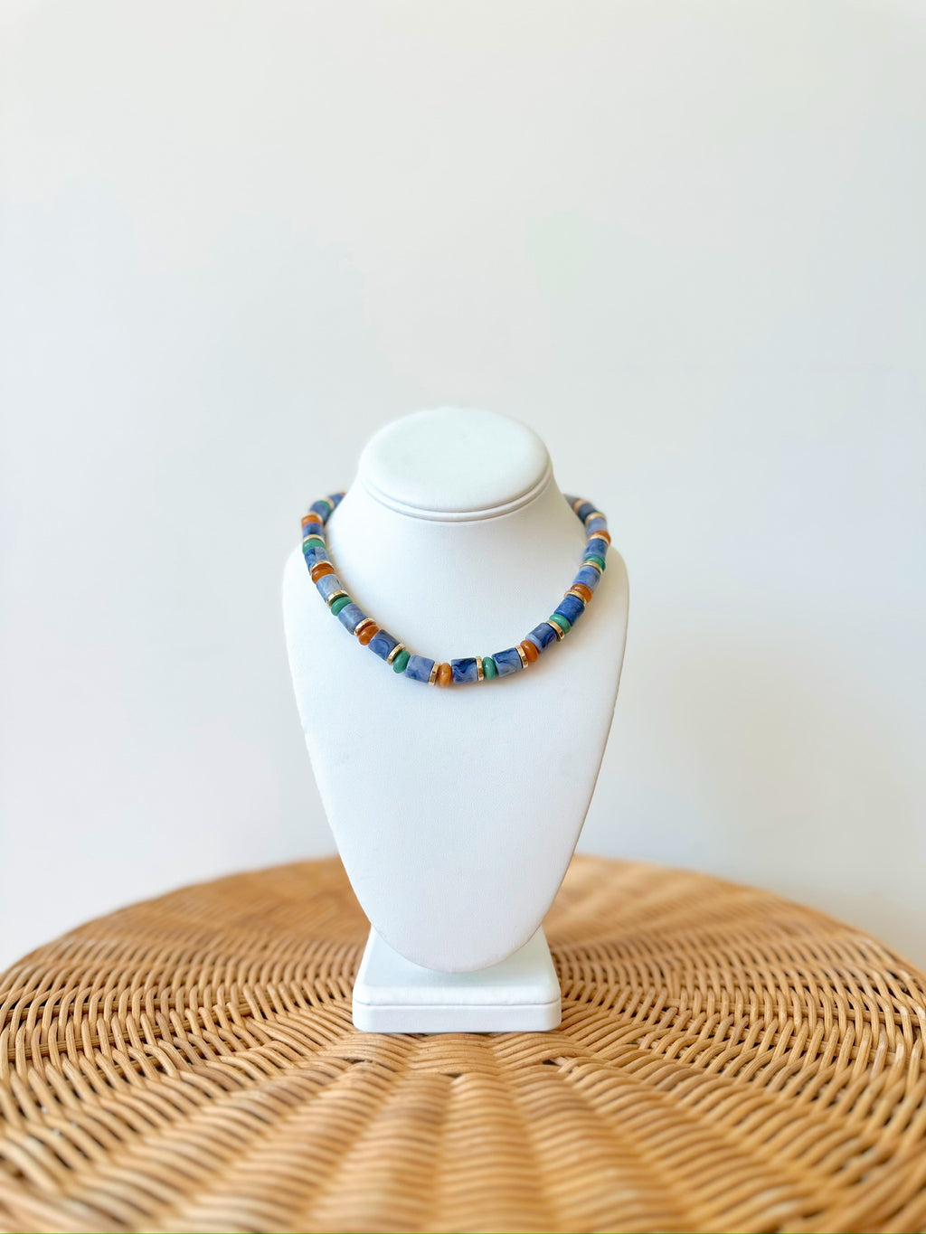 Lora Beaded Necklace- Blue
