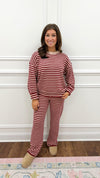 Heather Knit Set-Burgundy