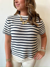 Vanna Striped Top- Cream
