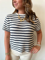 Vanna Striped Top- Cream