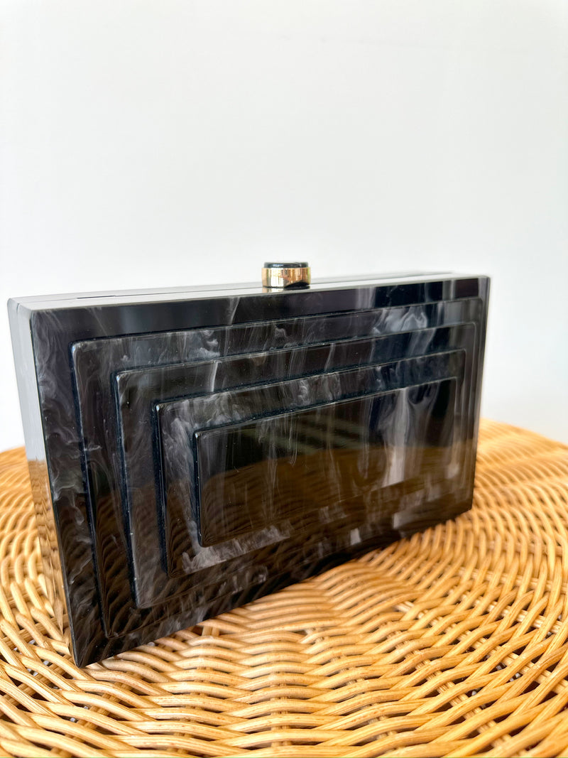 Kara Black Clutch
