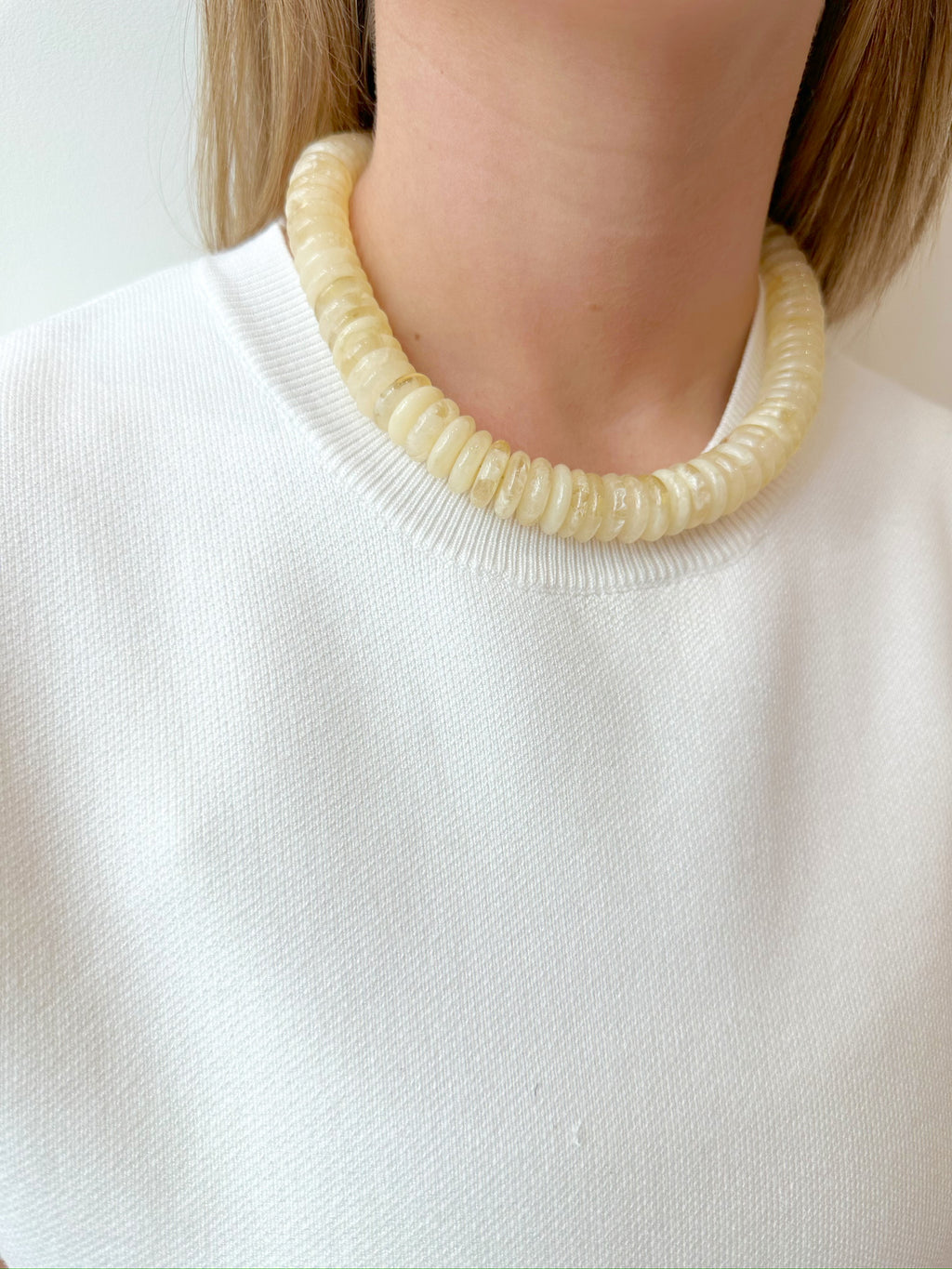 Taylor Beaded Necklace- Cream