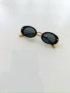 Carrie Oval Sunglasses-Black