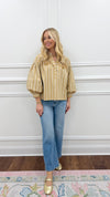 Tiffany Striped Top-Taupe