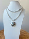 Stacy Heart Necklace-Silver