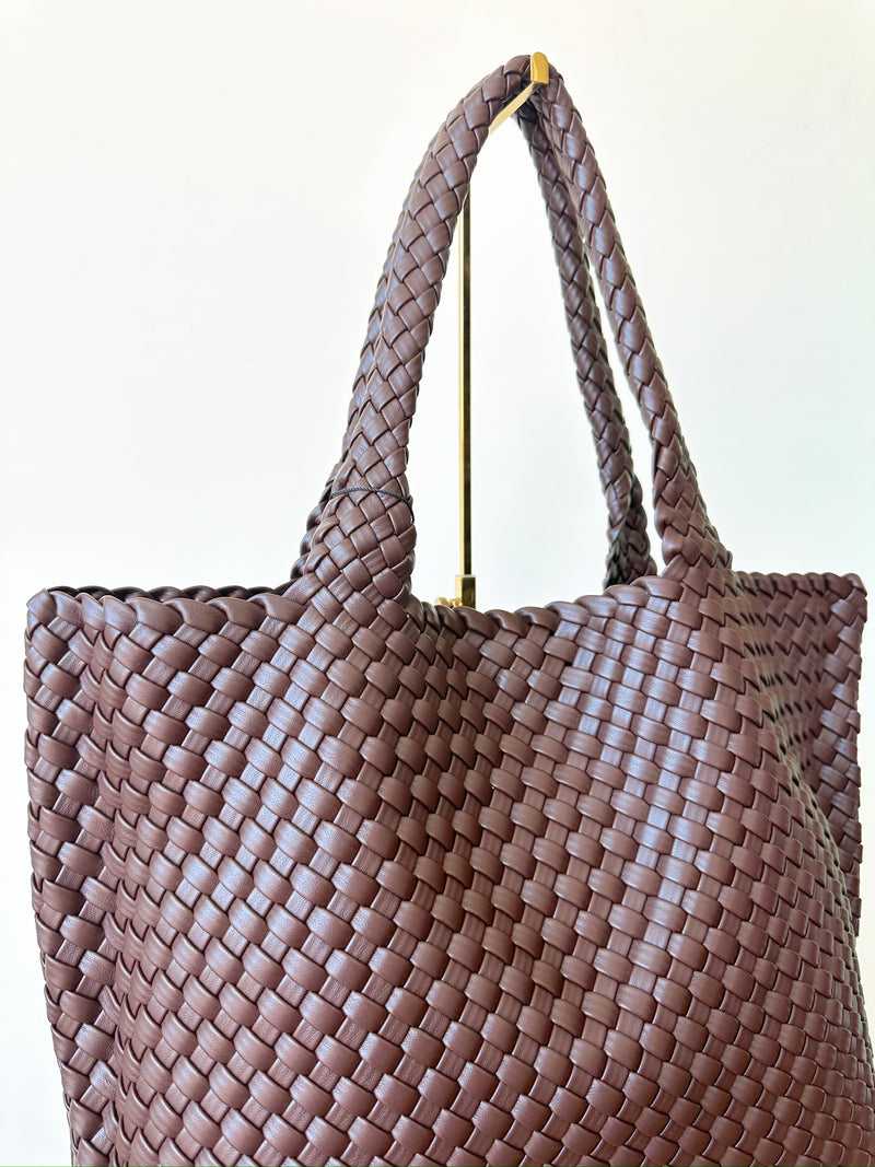 Gracie Woven Tote-Brown