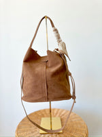 Amanda Suede Bucket Bag-Tan