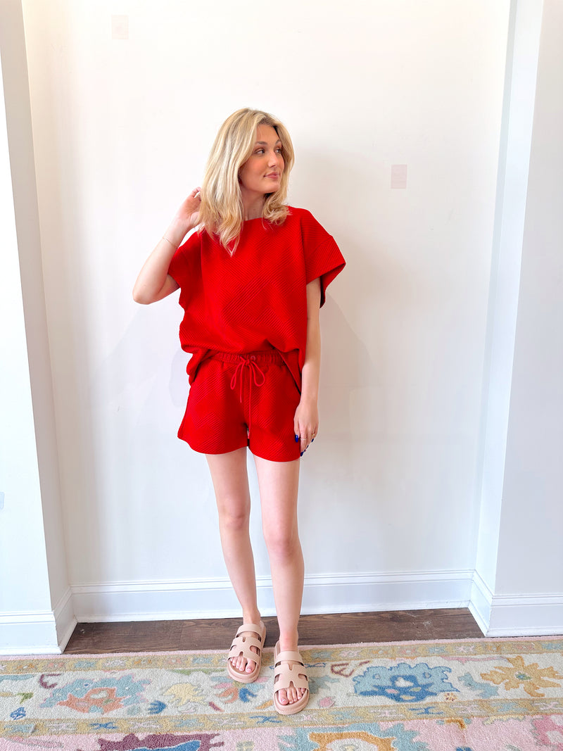 Macie Red Shorts