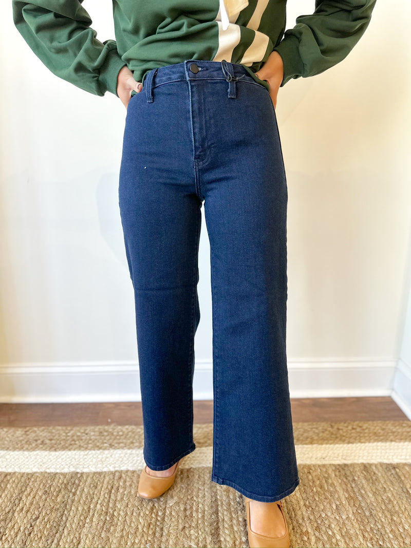 Mindy Wide Leg Jeans- Dark