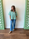 Gracie Striped Top-Green