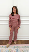 Heather Knit Set-Burgundy