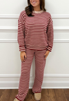 Heather Knit Set-Burgundy