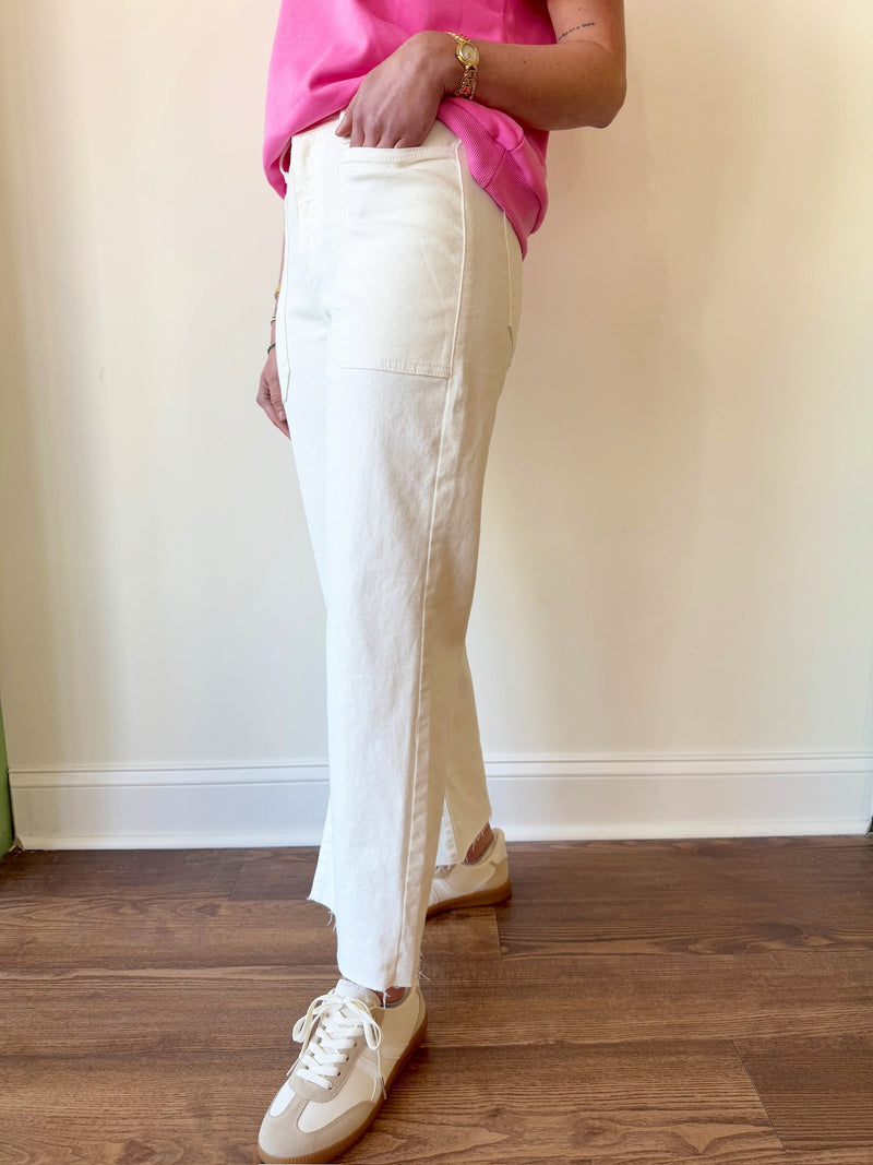 Sadie Wide Leg Jeans- Off White