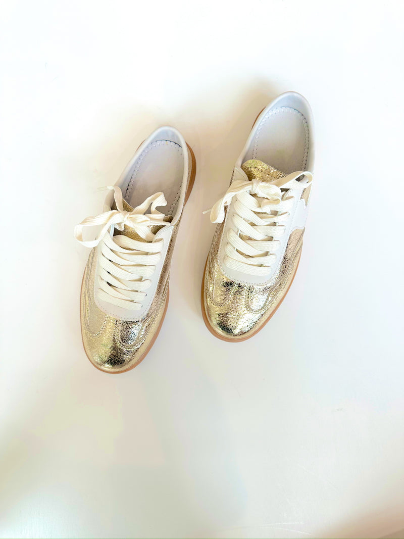 Sara Slip On Sneakers- Gold