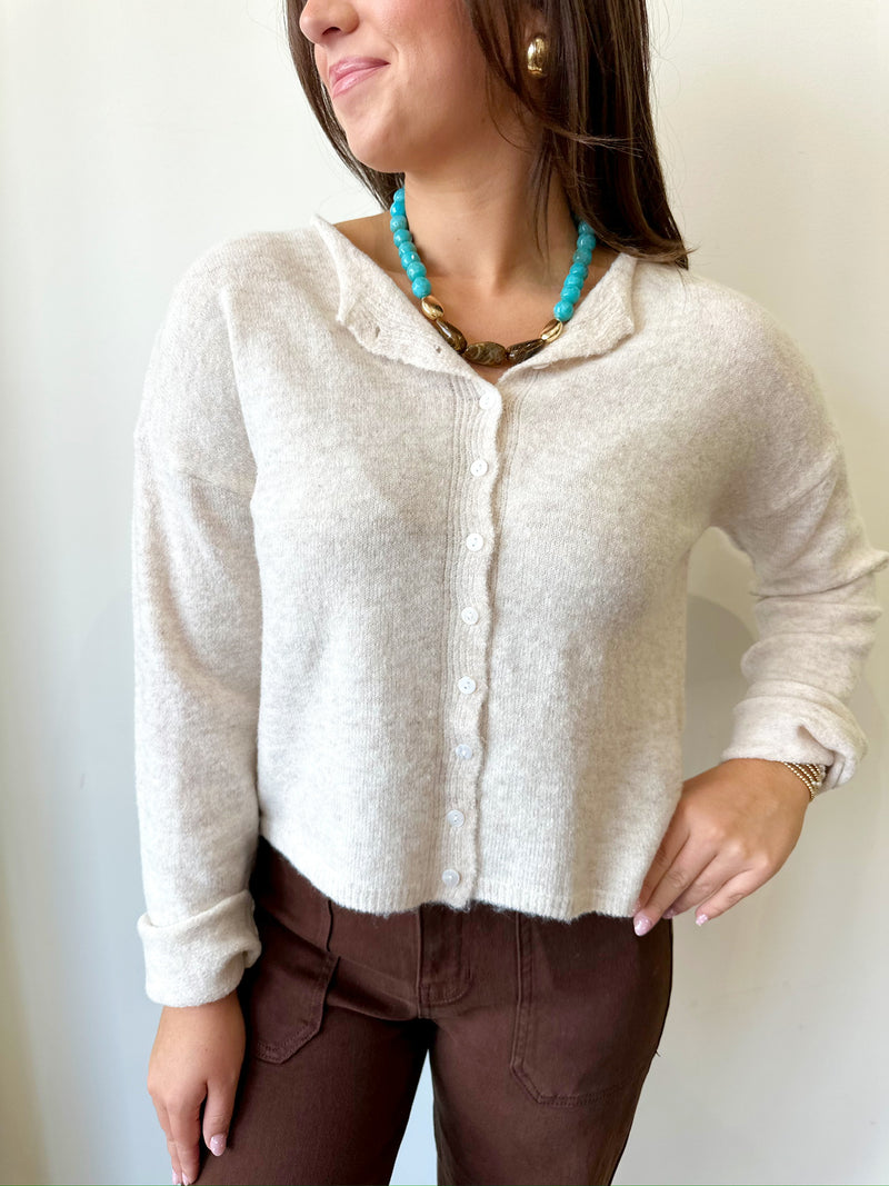 Taylor Oatmeal Cardigan