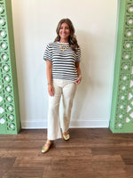 Vanna Striped Top- Cream