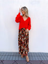 Midnight Bloom Midi Skirt