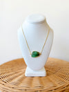 EE Irregular Stone Slip Necklace-Green
