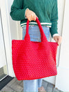 Gracie Woven Tote- Red