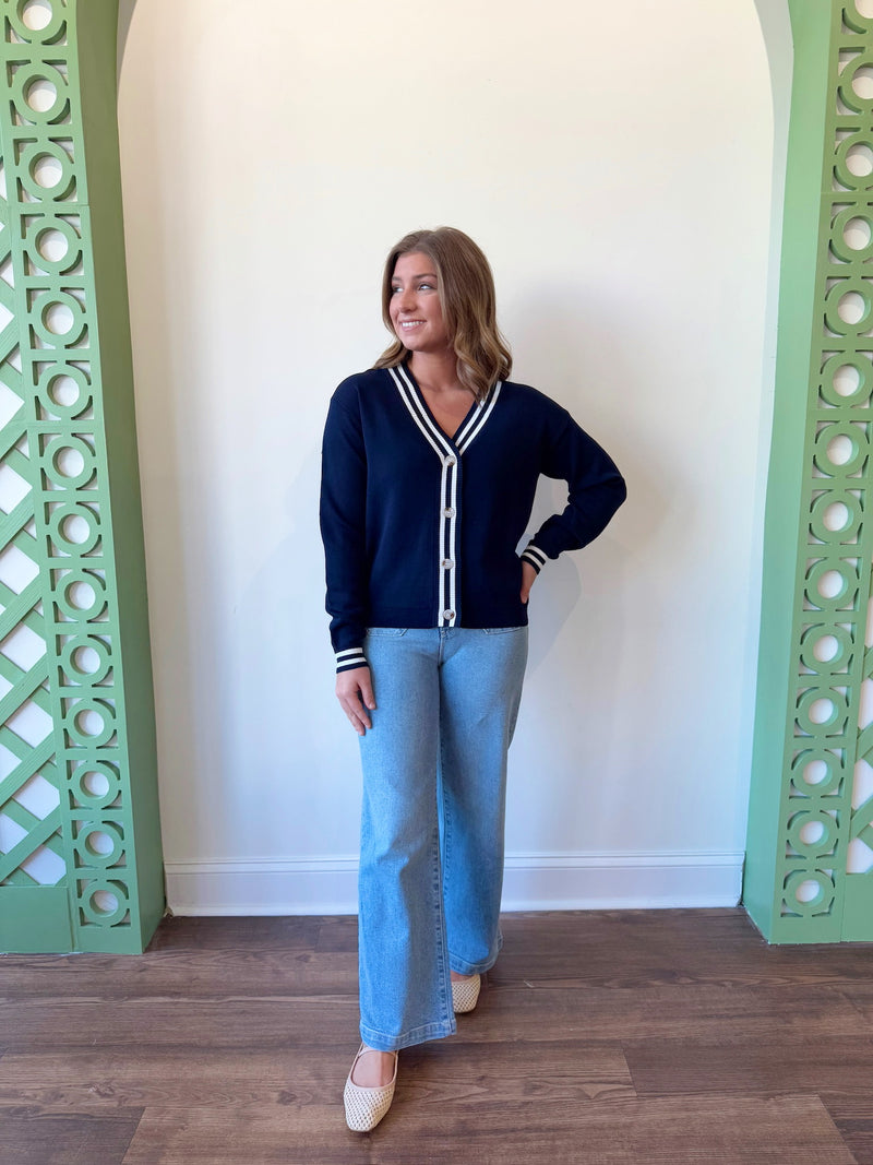 Anne Navy Cardigan