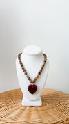 Carmin Beaded Necklace-Wine
