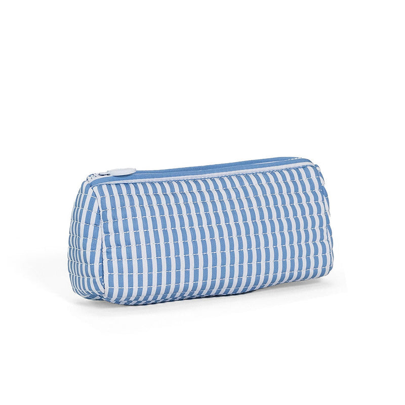 Quilted Pochette Bag- Stripe Chambray