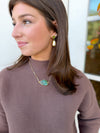 EE Irregular Stone Slip Necklace-Green