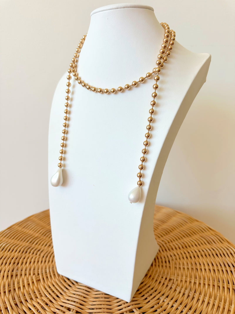 Sue Gold & Pearl Necklace