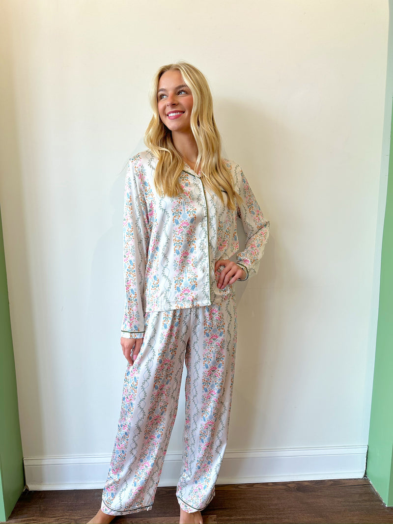 Charlotte Ivy Satin PJ Set