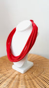 Taylor Rope Necklace-Red