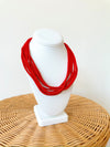 Ella Rope Necklace-Red