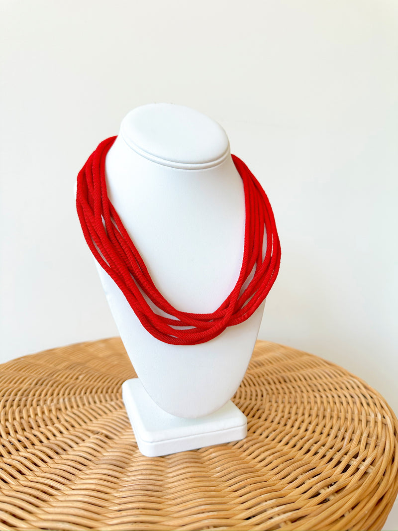 Ella Rope Necklace-Red