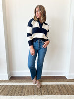 Anna Navy Striped Sweater