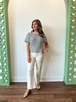 Vanna Striped Top- Cream