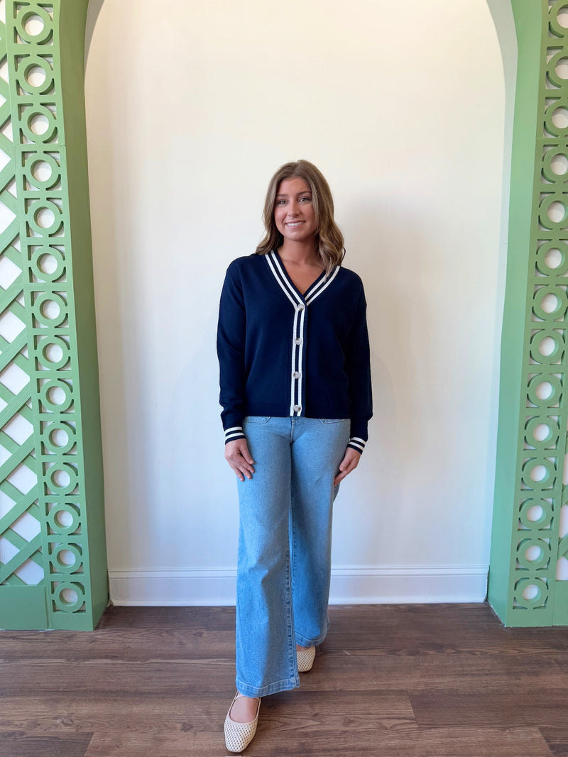 Anne Navy Cardigan