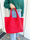 Gracie Woven Tote- Red