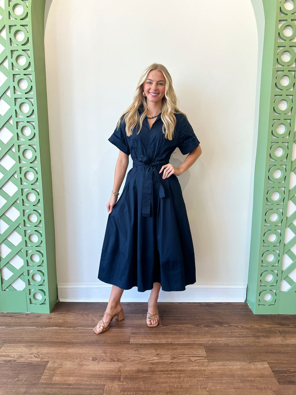 Evelyn Navy Dress