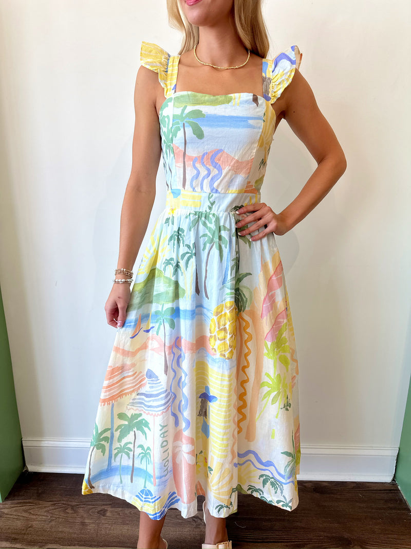 Nicola Citrus Splash Midi Dress