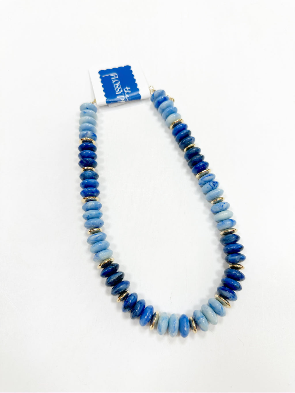 Macy Beaded Necklace- Blue