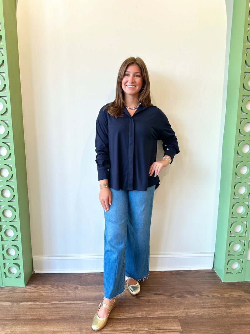 Sallie Navy Top