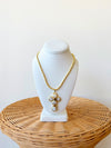 EE Pearl Cross Pendant Beam Chain-18"