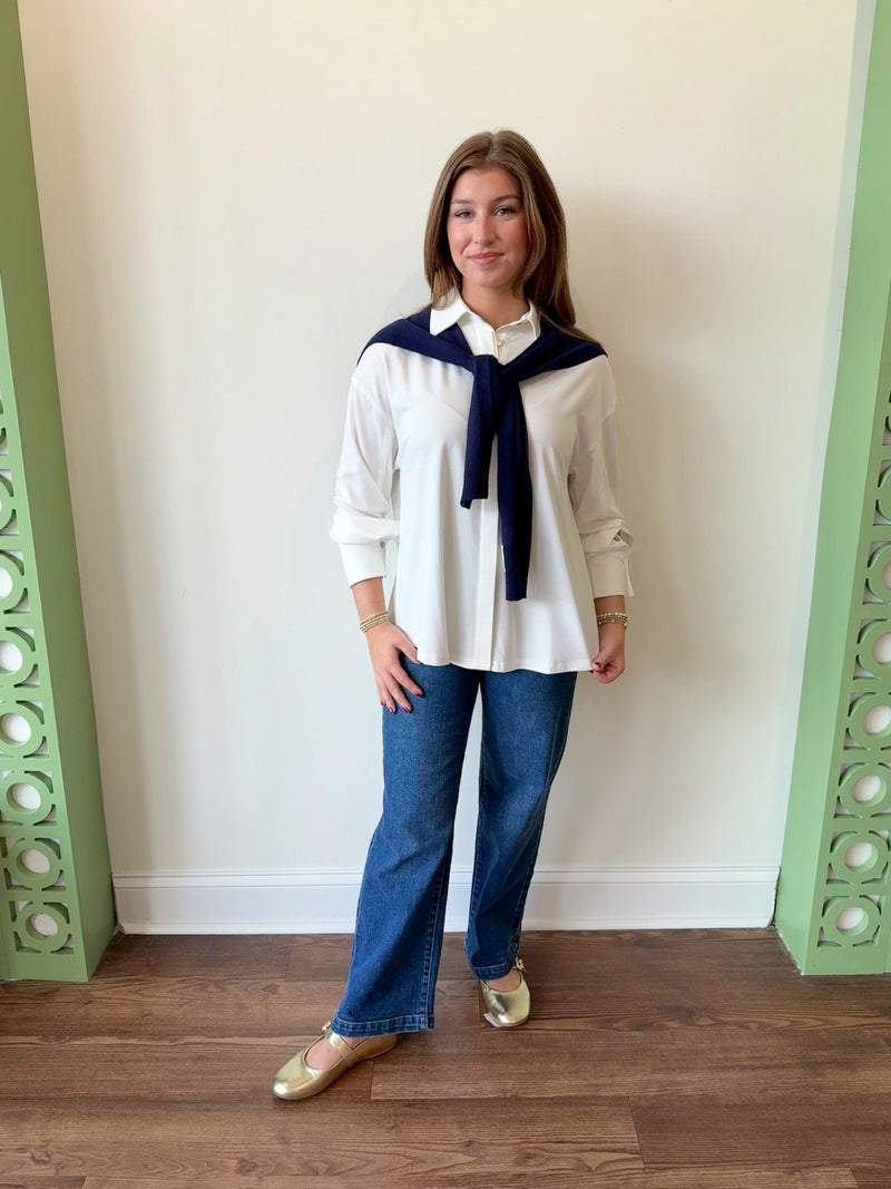 Karlie Navy Shawl-O/S