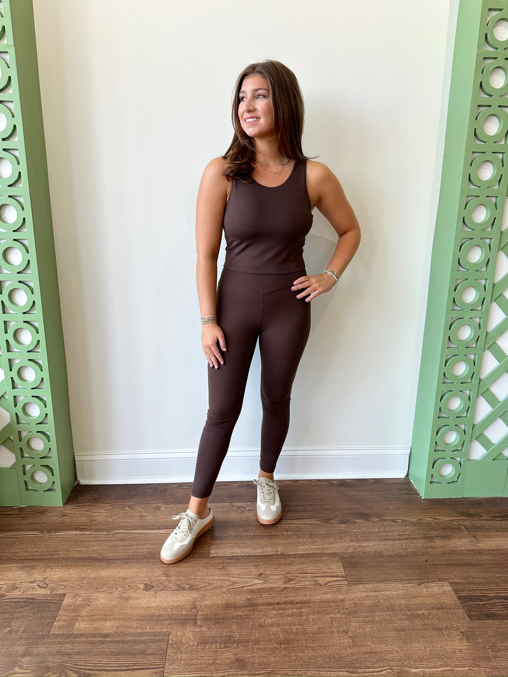 Liv Crossover Leggings-Brown